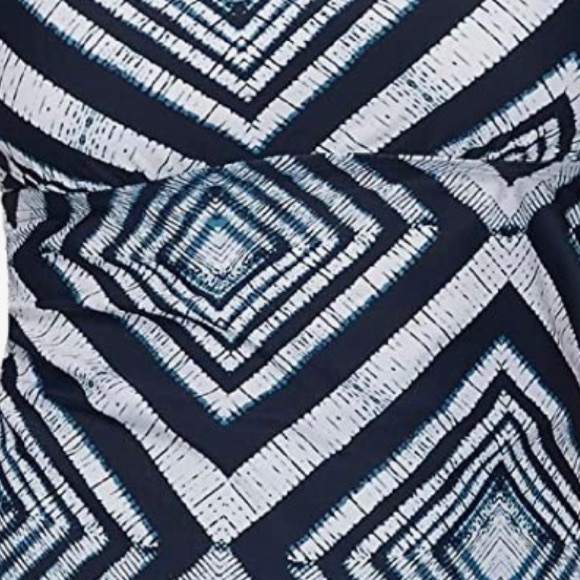 Island Escape Strappy Back Tankini Top in Black/Blue - Picture 2 of 11